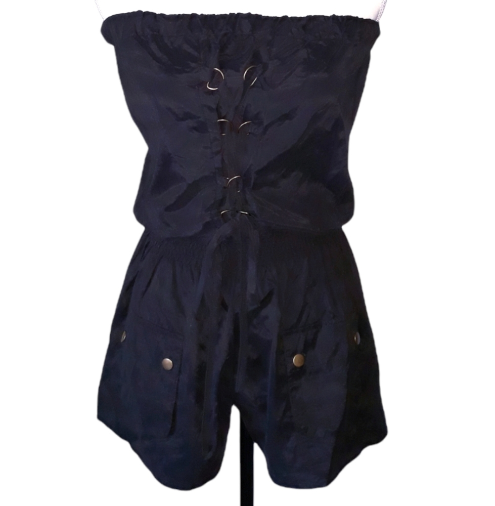 Black Strapless Romper
